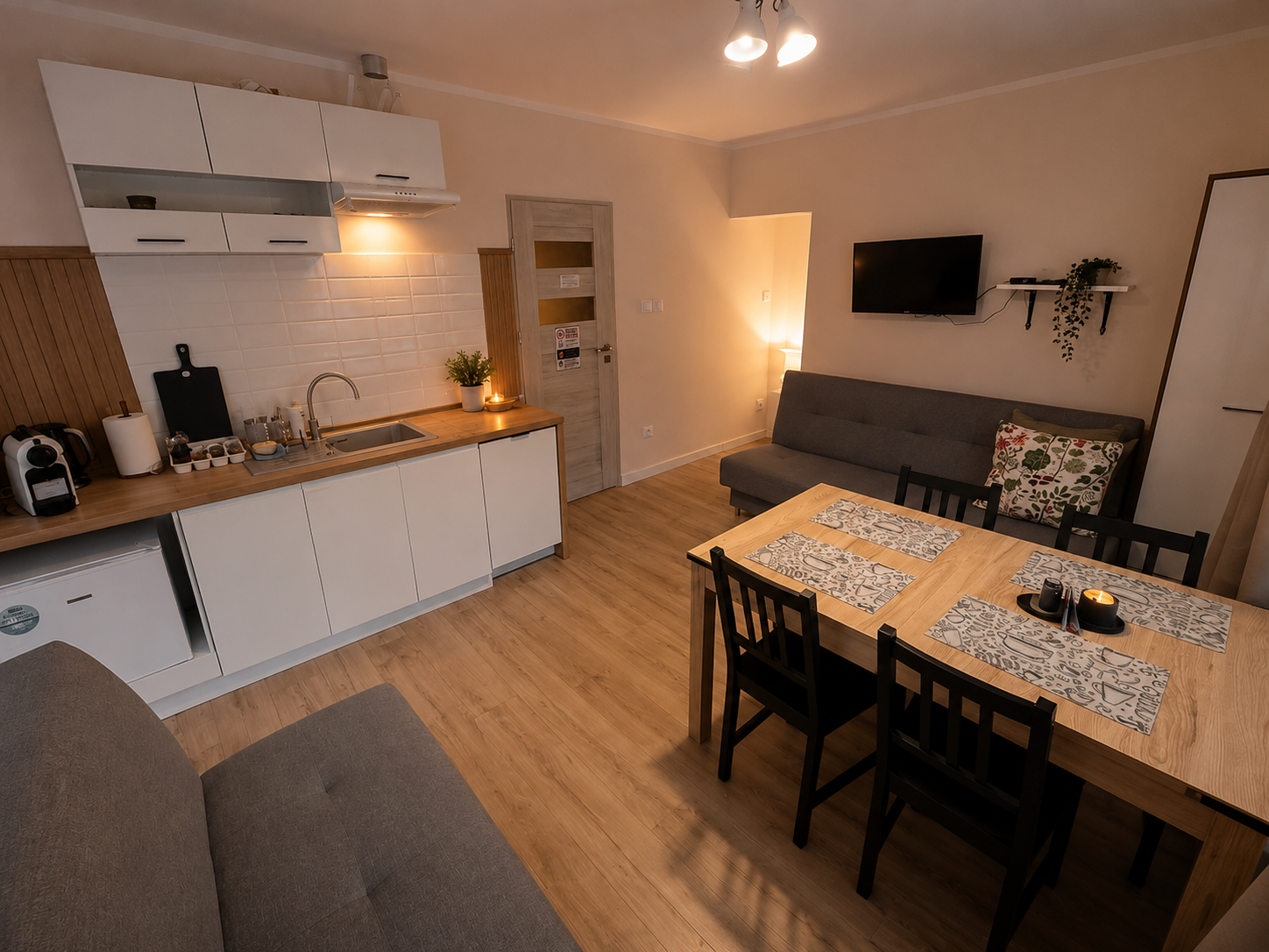 Salon i aneks kuchenny apartamentu